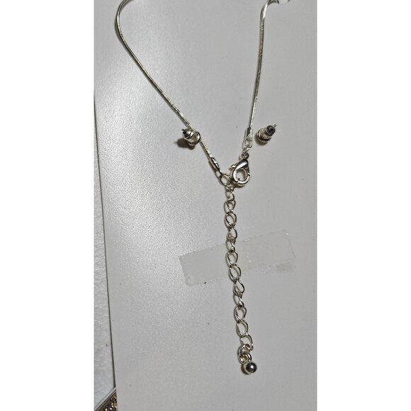 Beyonce Fashion Pink Gold Abstract Pendant Necklace Earring Set Jewelry Women - Picture 2 of 7